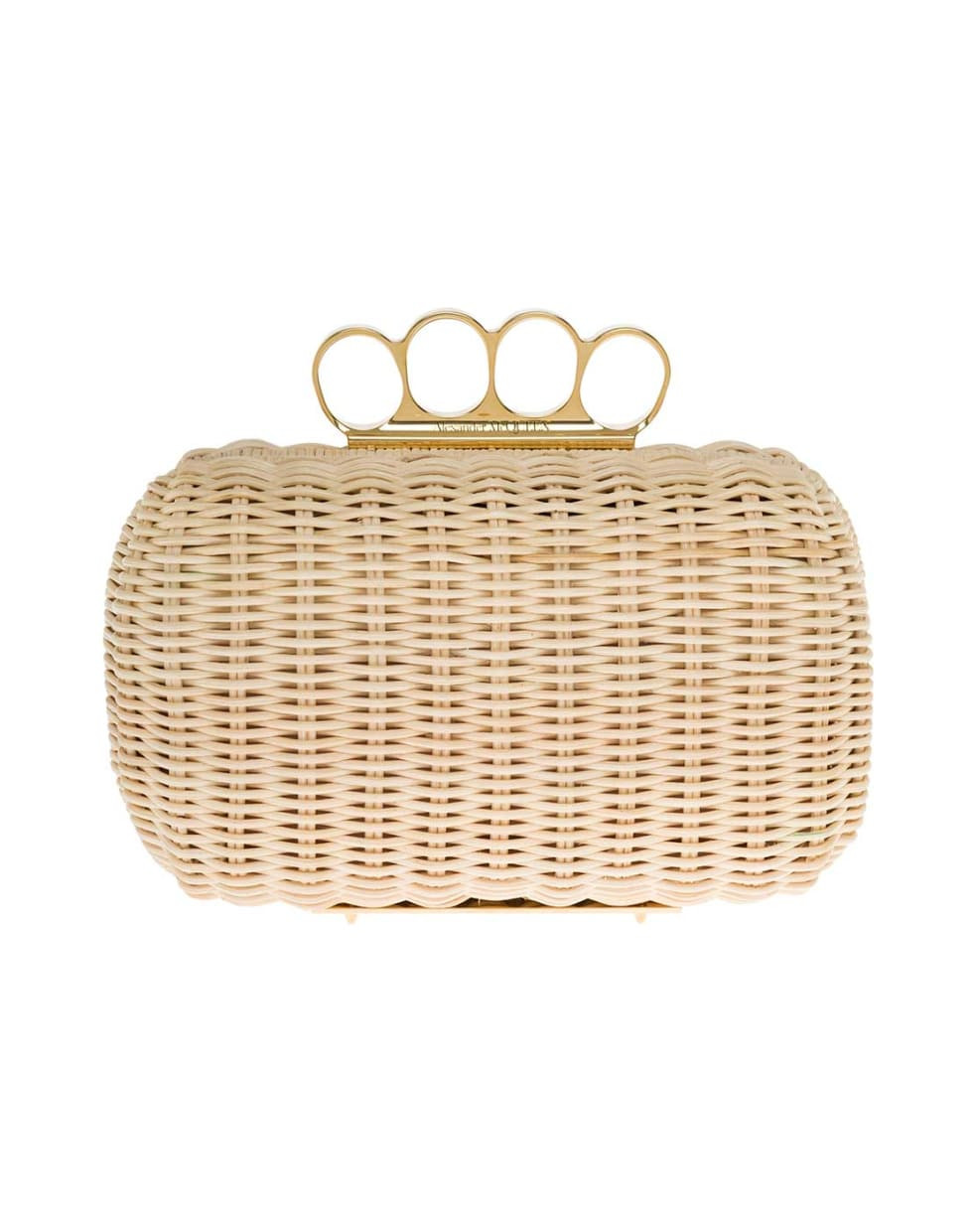 Best price on the market at italist | Alexander McQueen Four Rings Beige Straw Handbag | Italist