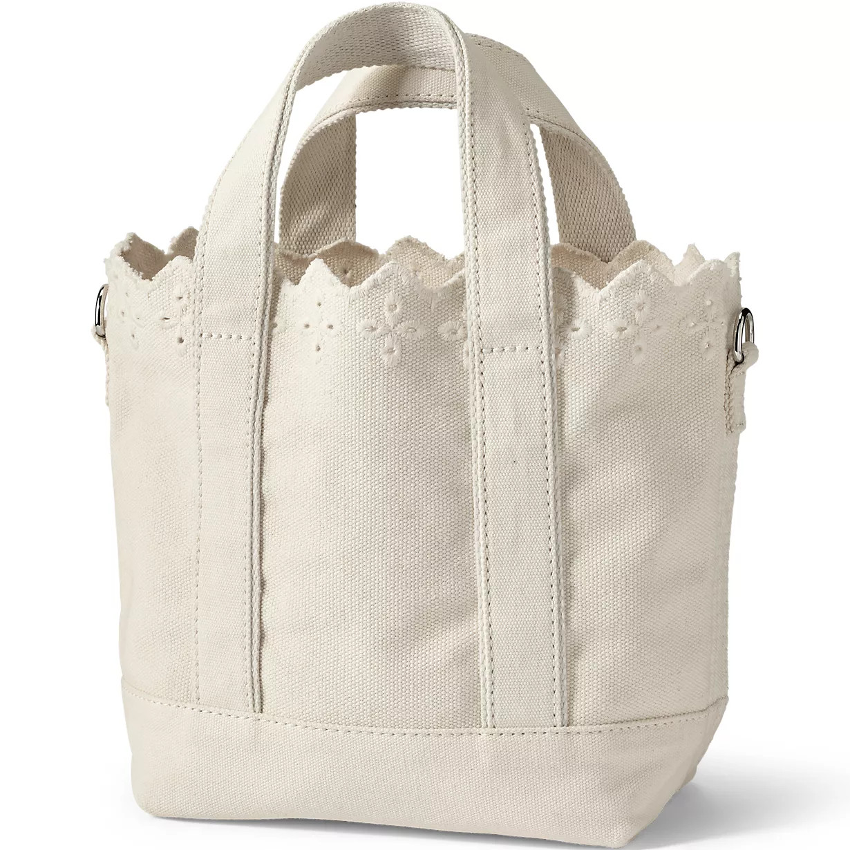 Small Eyelet Canvas Open Top Tote | Lands' End (US)