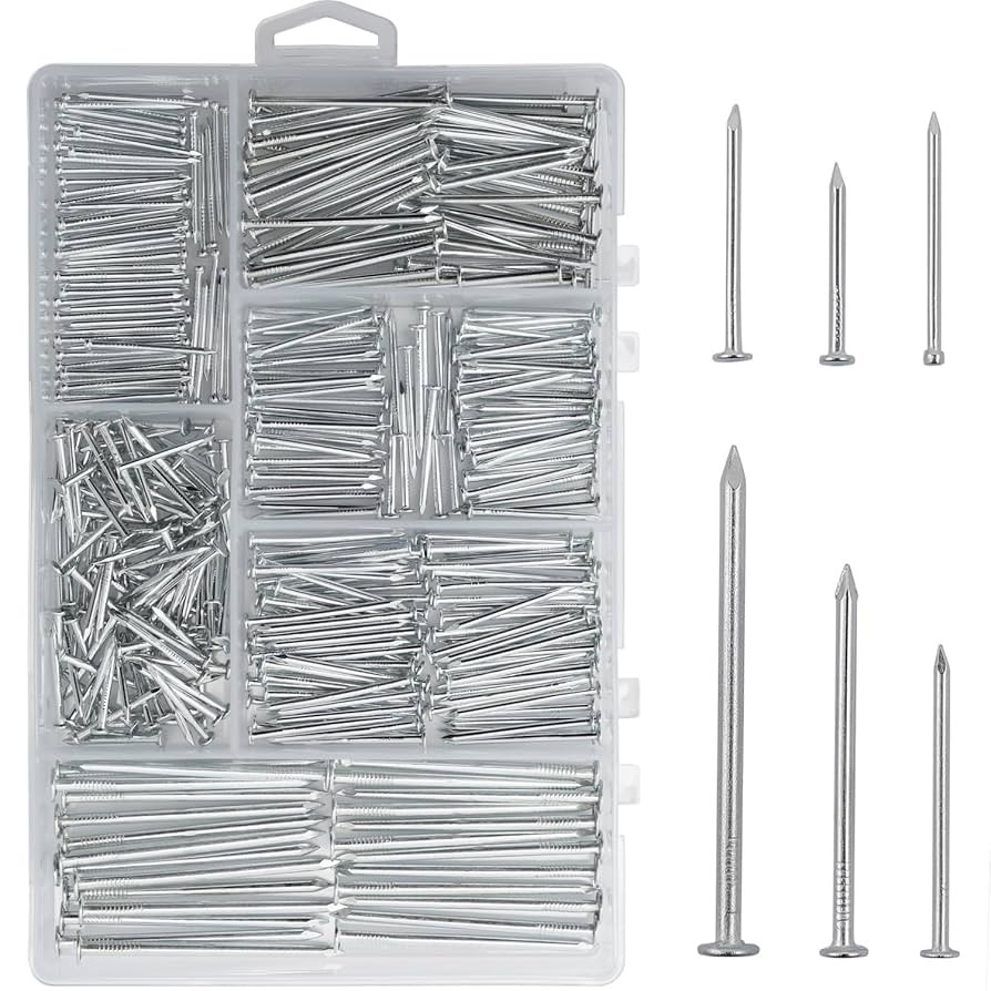 376pcs Premium Hardware Nails Assortment Kit, Maximum Length 2 Inches Galvanized, Picture Hanging... | Amazon (US)