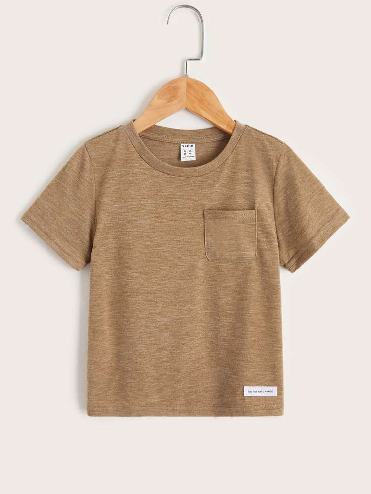 SHEIN Toddler Boys Letter Patched Tee | SHEIN