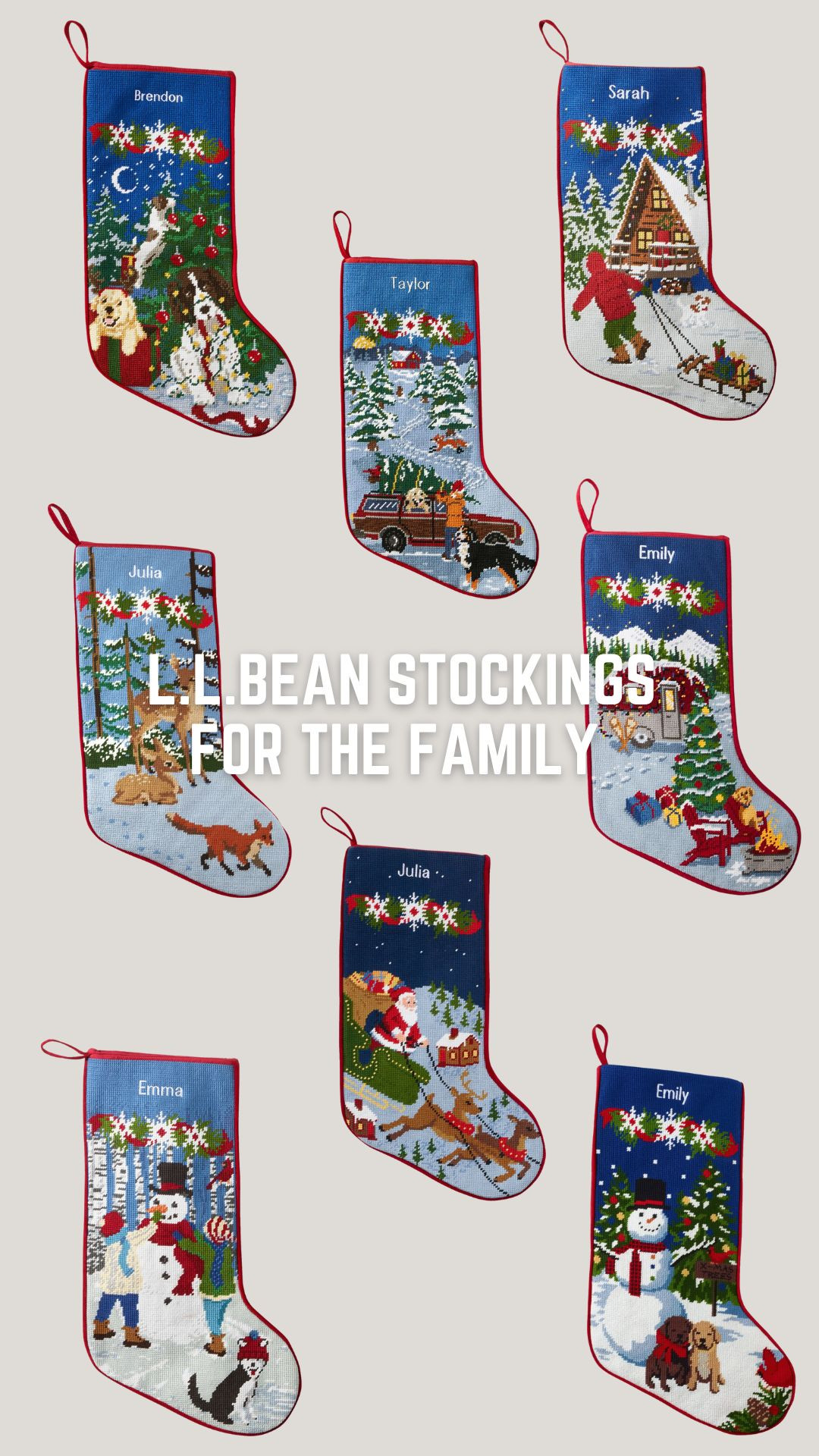 L.L Bean personalized vintage stockings for the whole family! I love these so much!  

 Vintage Christmas, Christmas decor, stocking stuffers, cute stockings, stockings for the family, family stockings, vintage Christmas stockings 

#LTKHoliday #LTKFamily #LTKGiftGuide