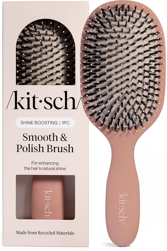 Kitsch Smooth & Polish Brush – Dual Bristle Detangler Brush, Shine & Frizz Control – Vegan Bo... | Amazon (US)