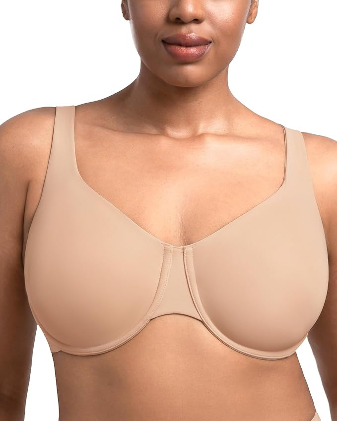 HSIA Minimizer Bras for Women Plus Size Full Coverage Unlined T Shirt Bra Seamless Underwire Cool... | Amazon (US)