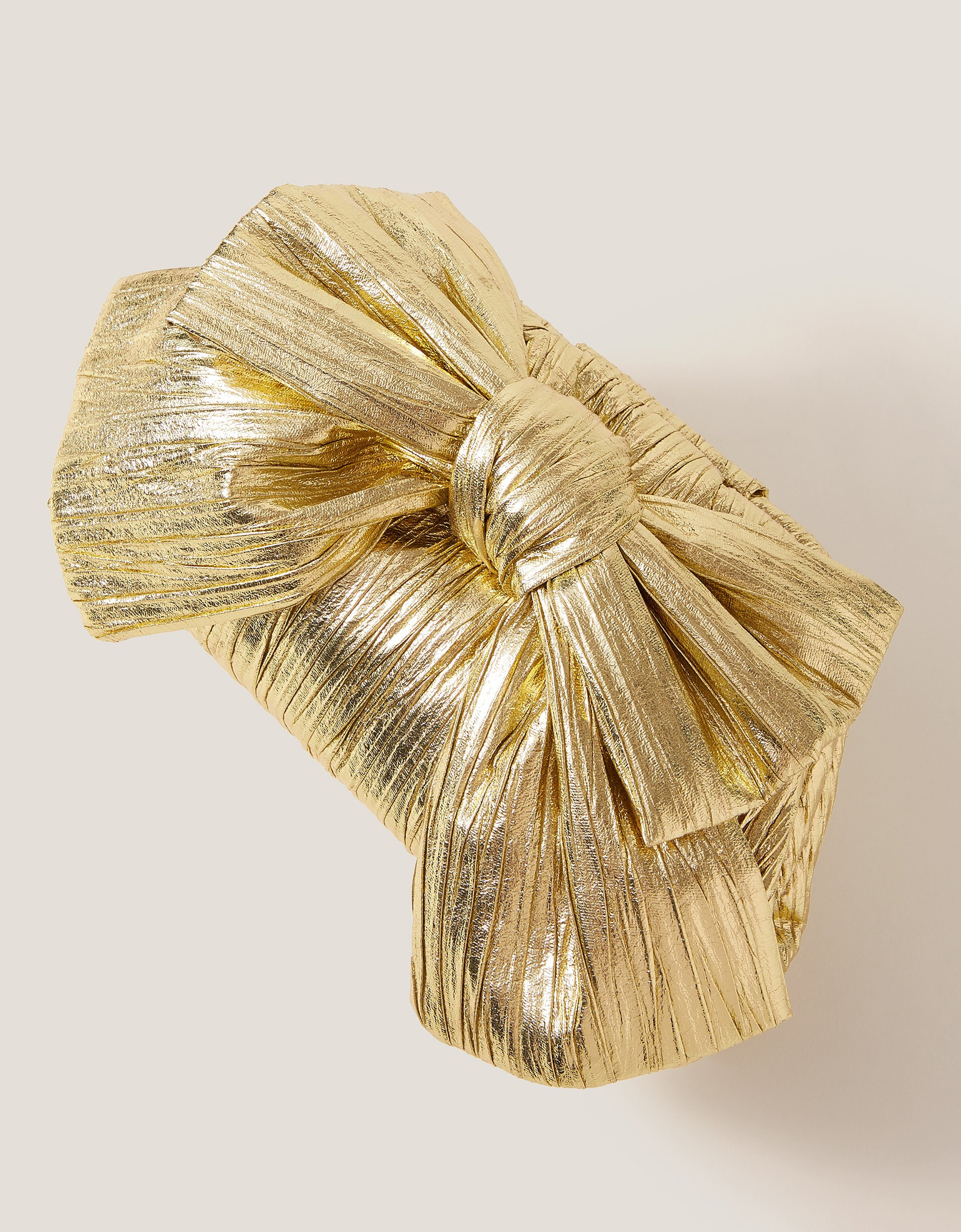 Oversized Bow Metallic Bag | Monsoon (UK)