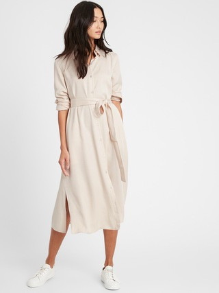 TENCEL&#153 Midi Shirt Dress | Banana Republic (US)