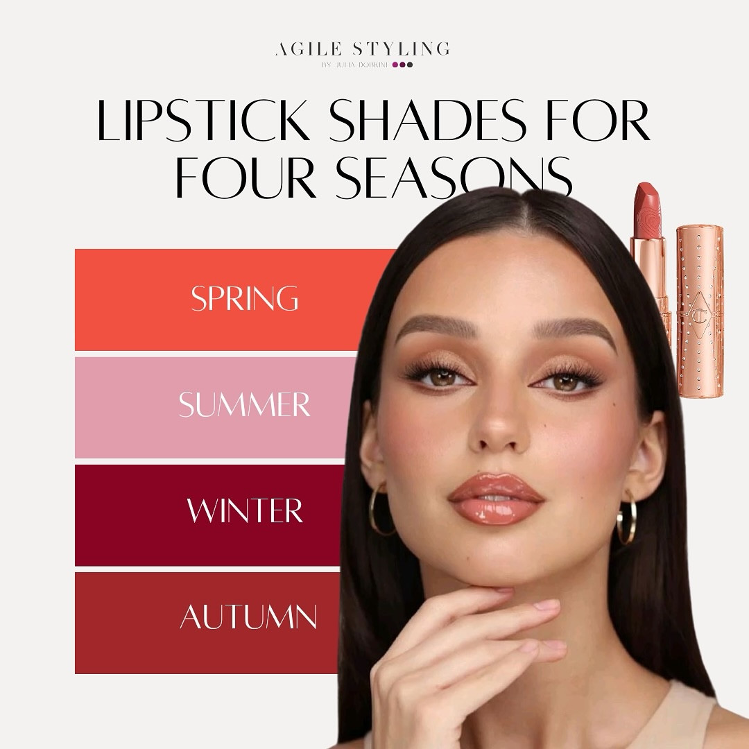 💄✨ PERFECT LIPSTICK SHADE for FOUR SEASONS

Lipstick is the ultimate finishing touch to elevate any look, but the key to that perfect finish lies in choosing a shade that harmonizes with YOUR seasonal palette.

From vibrant corals for Spring 🌸 to rich burgundies for Winter ❄️, every season has its signature hues to enhance your natural beauty.

👉 Swipe through to see the best lipstick shades for each season and find the one that complements YOU perfectly! Shop lipsticks on my LTK store with the link in bio

💬 Tell me—what’s your go-to lipstick shade? Let’s discover the one that makes you shine!

#LipstickShades #SeasonalColors #ColorAnalysis #PerfectPalette #BeautyTips #PersonalStyle #MakeupMagic
