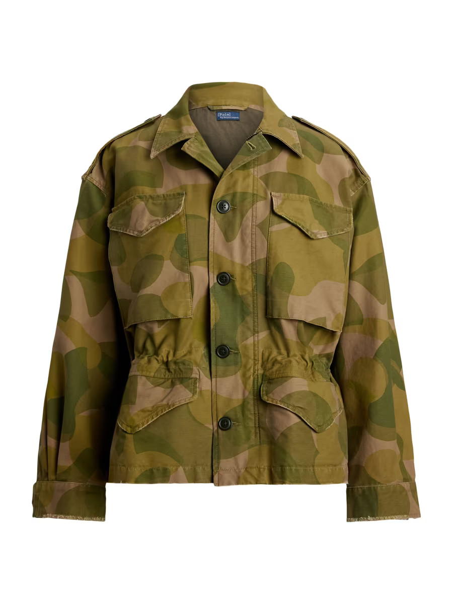 Cropped Camo-Print Field Jacket | Saks Fifth Avenue