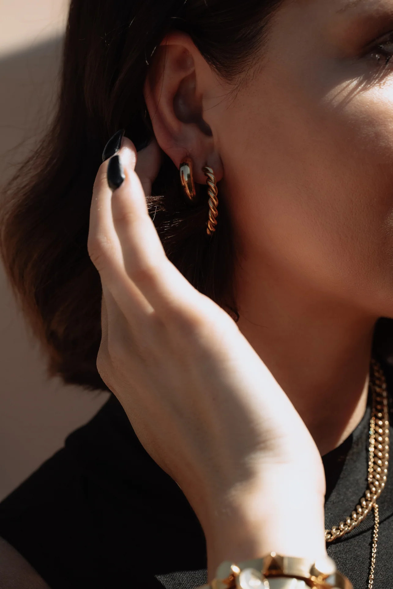 Goldie Woven Hoop - Gold | THELIFESTYLEDCO