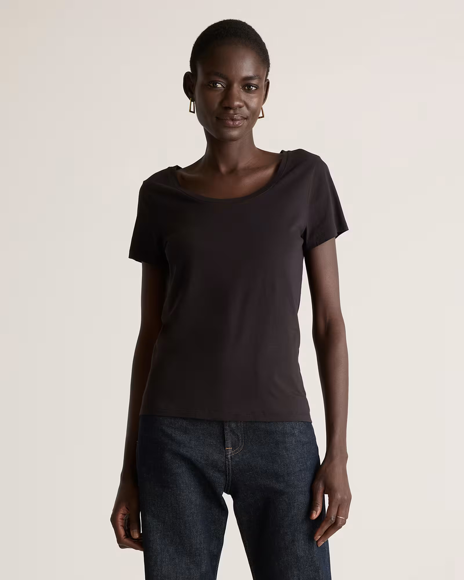 Cotton Modal Scoop Neck Tee | Quince
