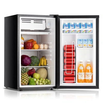 3.1 Cu.ft Mini Fridge With Freezer, Single-Door Mini Fridge, 7 Level Thermostat & Removable Adjustable Shelves, Energy-Efficient, Low Noise – Mini Ref | Wayfair North America