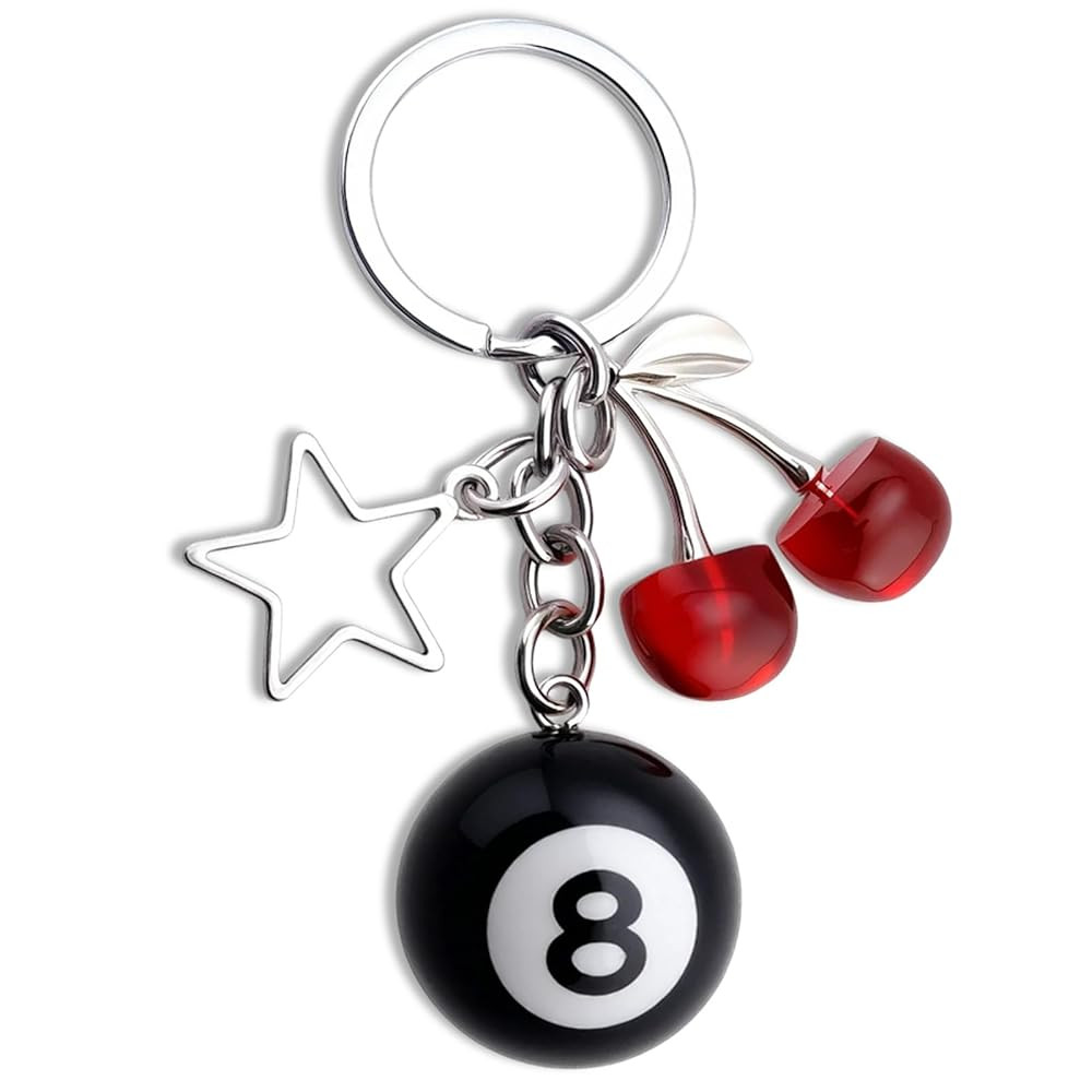 Ikacvb Cherry Bag Purse Charms Cherry Keychain 8 Ball Keychain Accessories Key Chains Women Cute ... | Amazon (US)