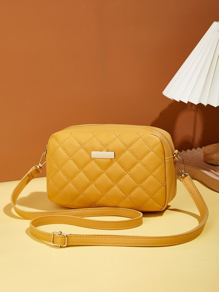 Mini Quilted Metal Decor Square Bag | SHEIN