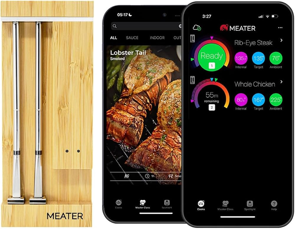 MEATER Pro Duo WiFi & Bluetooth Thermometer, 2-Probe, 1000\u00b0F, 6 Sensors | Amazon (US)