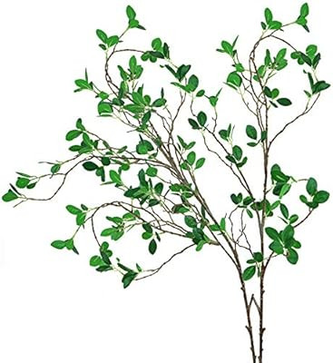 Ollain 43" Artificial Greenery Stems Plants Faux Leaf Green Eucalytus Branches Ficus Twig Fern Fa... | Amazon (US)