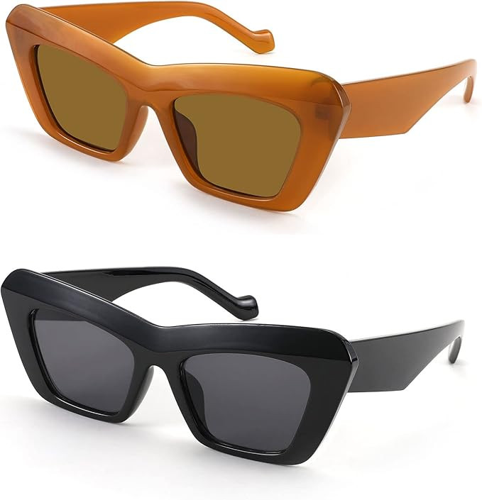 Karsaer Vision Retro Vintage Cateye Square Sunglasses Plastic Frame | Amazon (US)