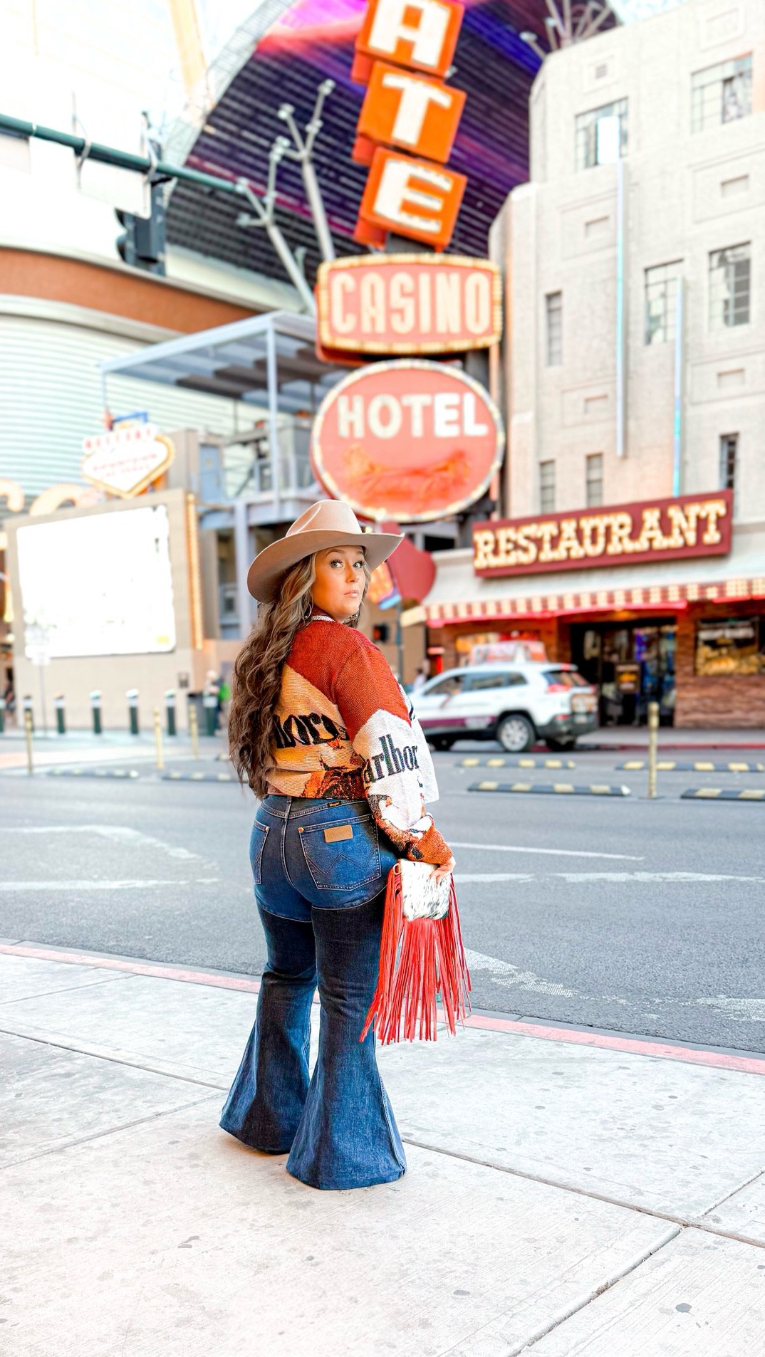 Patriot Night fit for the final lights of Vegas. 🇺🇸 

🛍️
Purse- @rusticsoulwyo 
Jewelry-  @buffalowildco 
Hat- @americanhatmakers 
Jeans- @wranglerwestern 
Belt- @ariatinternational 

#nfr #nfrfashion #nfrinspo #nfrpatriotnight #WesternFashion #WesternLooks #CowgirlOOTD
#WesternInfluencer #VegasCreator
#WesternWearDaily #CowgirlStyle #RodeoOutfits  #westernlifeandstyle 
#WesternBoutique #OOTDReels #TrendReel #NFRPatriotNight
#NFR2025 #NFRFashion #NFROutfit #VegasNights 
#WesternFashion #WesternLooks #CowgirlOOTD 
#WesternInfluencer #VegasCreator
 #WesternWearDaily #CowgirlStyle #RodeoOutfits
 #WesternBoutique #OOTDReels #trendreels