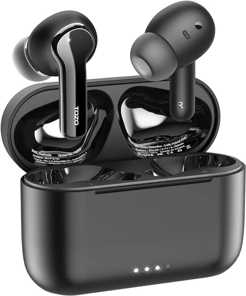 TOZO NC2 Hybrid Active Noise Cancelling Wireless Earbuds, in-Ear Detection Headphones, IPX6 Water... | Amazon (US)