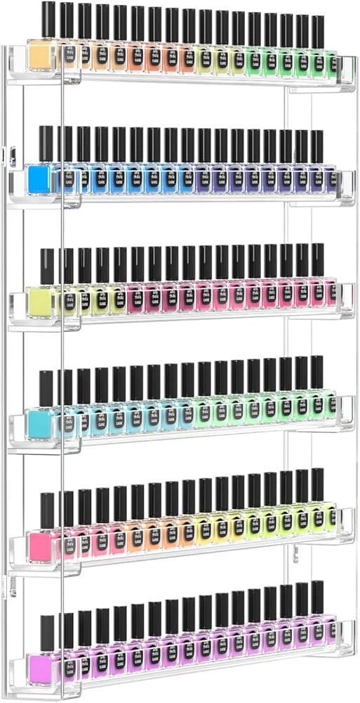 FEMELI 21 * 21 Inch Nail Polish Wall Rack, Easy to Install, Clear Acrylic Nail Polish Display Hol... | Amazon (US)