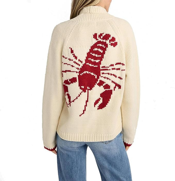 Chvity Women Lobster Print Long Sleeve Cardigan Sweater Casual Fashion Y2K Loose Fit Button Down ... | Amazon (US)