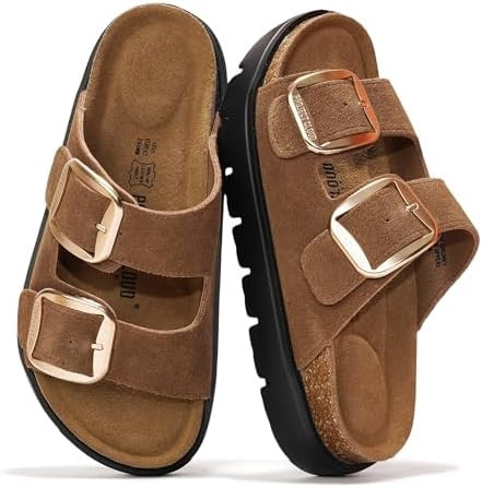 Project Cloud 100% Genuine Leather Platform Sandals Women Footwear - Wedge Chunky Sandals for Wom... | Amazon (US)