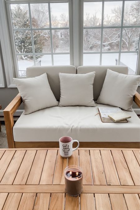 We love enjoying our sunroom furniture even on snowy days 🙌🏻

#LTKhome #LTKSeasonal