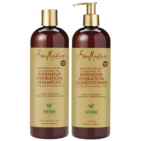 Shea Moisture Plus Size Shampoo and Conditioner Set Manuka Honey and Mafura Oil Shea Moisture Set Hydrate and Replenish Shampoo and Conditioner Shea Moisture Curly Hair Products 24 Fl Oz Ea | Walmart (US)