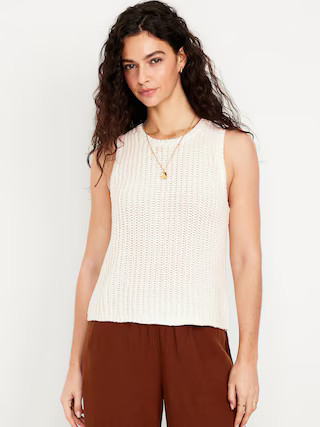 Sleeveless Open-Stitch Sweater | Old Navy (US)