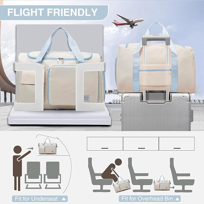 Small Gym Bag for Women, Travel Duffle Bag Carry On Weekender Bag with Shoe Compartment | Amazon (US)