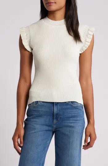 Wit & Wisdom Ruffle Cuff Rib Sweater | Nordstrom | Nordstrom