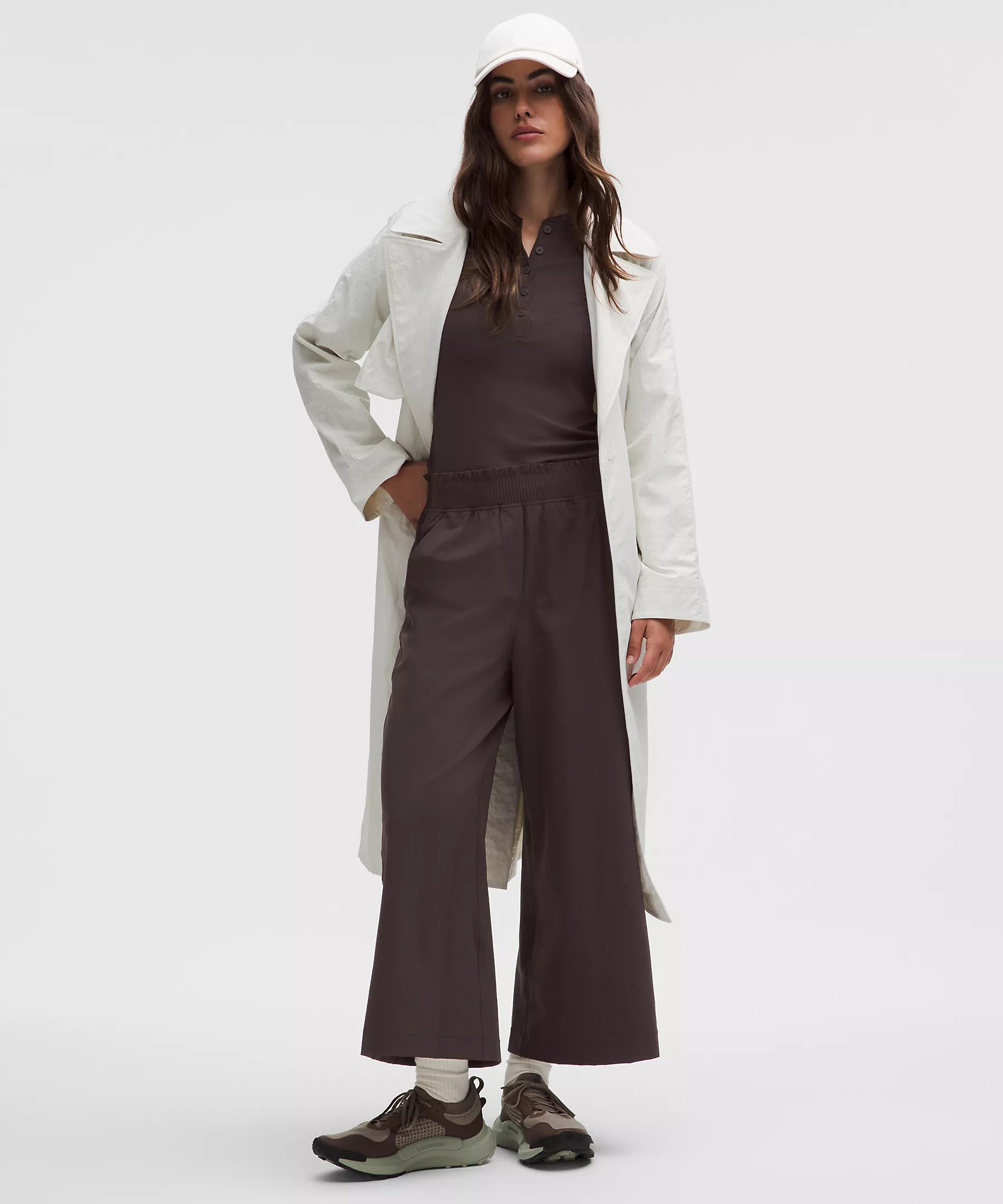 Stretch Woven Ruffle-Waist Wide-Leg Cropped Pant | Lululemon (US)