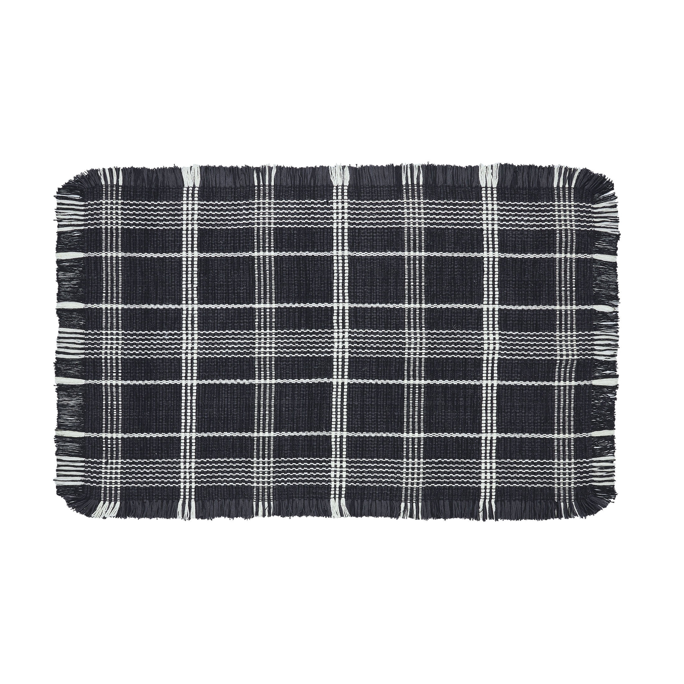 Better Homes & Gardens Farmhouse Plaid Cotton-Wool Area Rug, Black/White, 30" x 46" | Walmart (US)