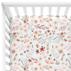 Maeve's Mauve & Mustard Floral Crib Sheet | Caden Lane