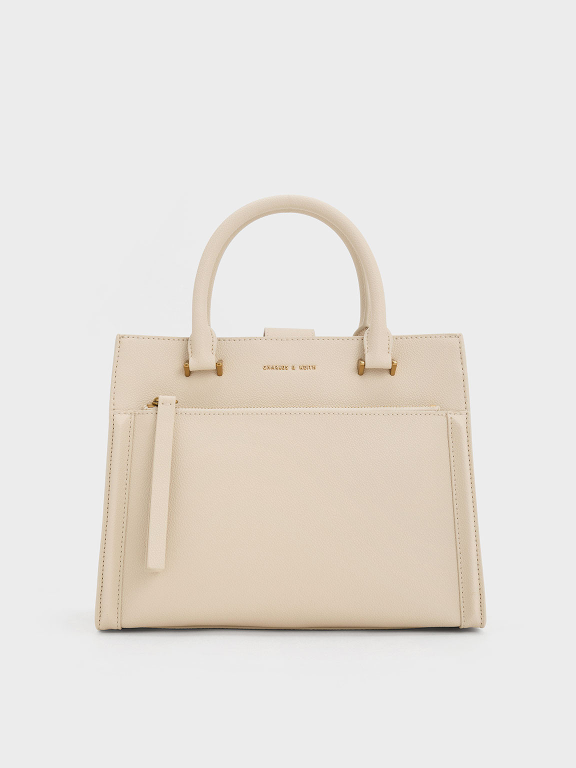 Anwen Structured Tote Bag
 - Beige | Charles & Keith EU