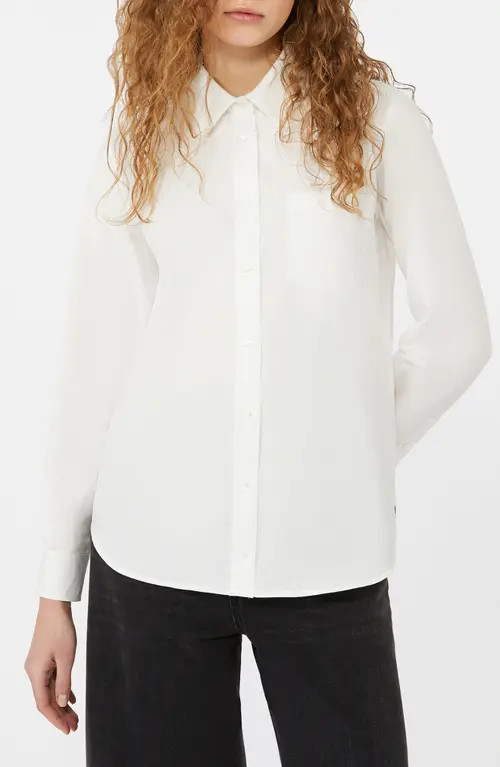 Weekend Max Mara Nichel Cotton Shirt in White at Nordstrom, Size 8 | Nordstrom
