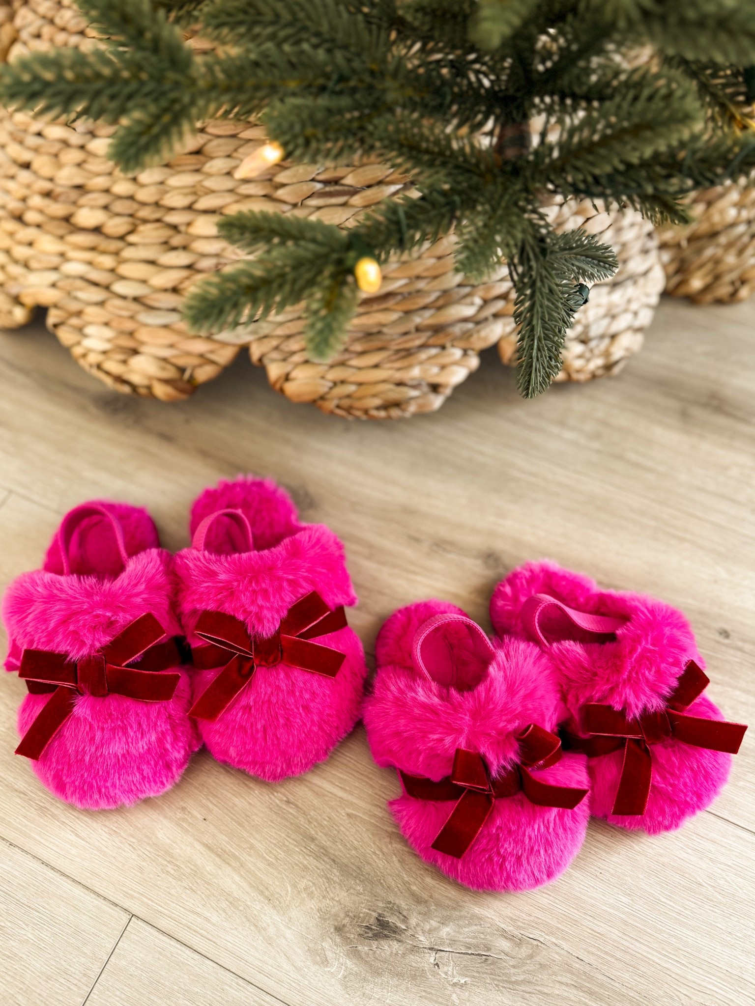 $10 Mommy & me slippers perfect for winter // Christmas gift // stocking stuffer // little girl // kids // toddler // baby // cozy // faux fur // pink bow 

#LTKHoliday #LTKKids #LTKGiftGuide