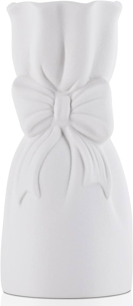 Frosted Porcelain Floral Handmade Vases,Frosted ceramic vases,Geometric Ceramic Flower Vase for M... | Amazon (US)