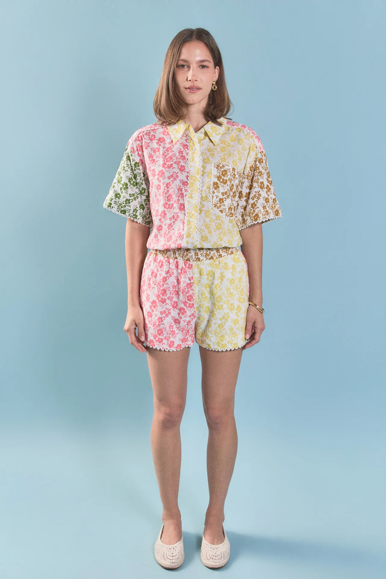 Maisie Colorblock Button-Up Shirt | English Factory