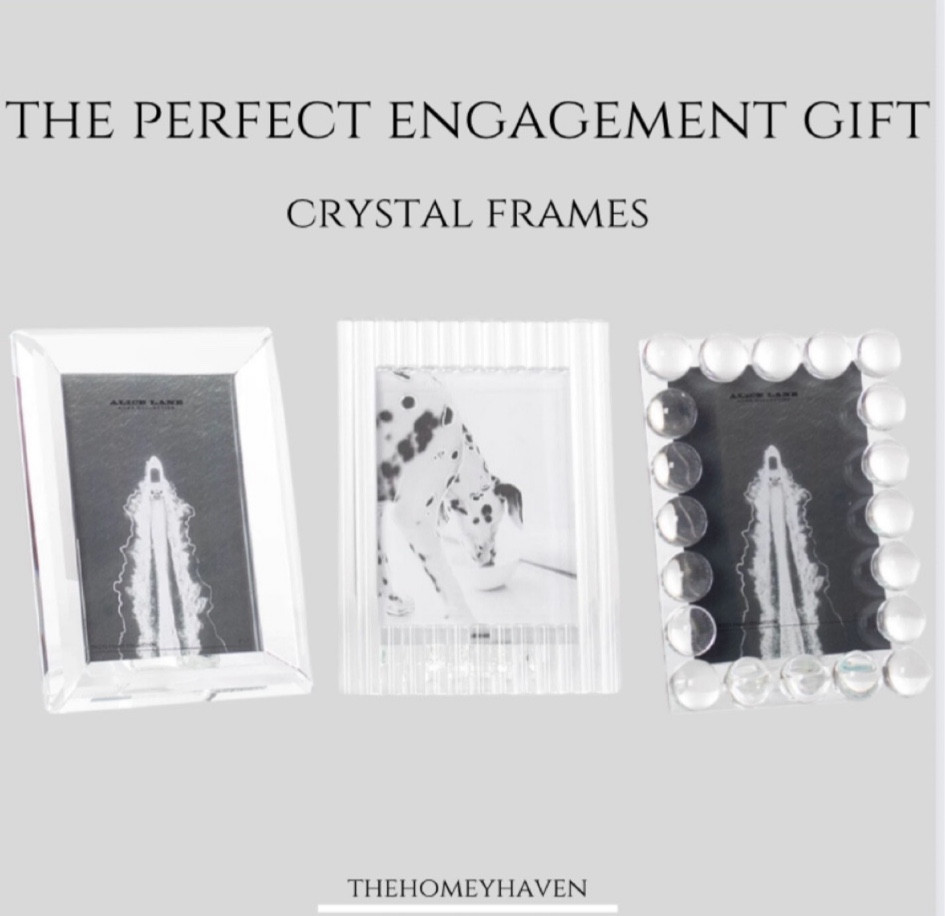 A beautiful gift for the newly engaged couple! Beautiful bridal shower gift as well. These are gorgeous!

I also linked Amazon crystal versions of these frames as well as my Waterford crystal ring holder! 

Brides, bridal shower, gift, wedding, wedding gift, crystal frames, engagement gift, housewarming gift, home decor, console table decor, shelf decor 

#LTKWedding #LTKHome #LTKFindsUnder100