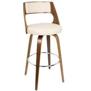 Carson Carrington Sauda Mid-century Modern Wood Barstool (Cream/Walnut) | Bed Bath & Beyond