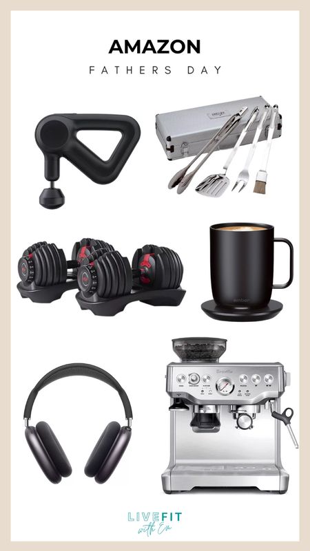 Get ready for Father's Day with these amazing gifts from Amazon that cater to every dad's interests and needs. Whether it's a muscle soothing massage gun, a sleek BBQ toolkit for the grill master, an Ember temperature control mug for the coffee enthusiast, high-tech adjustable dumbbells for fitness, noise-cancelling headphones for his downtime, or a top-notch espresso machine for the home barista, these picks are sure to impress. #FathersDay #AmazonFinds #GiftsForDad #TechGadgets #HomeBarista #BBQSeason #FitnessGifts

#LTKGiftGuide #LTKMens