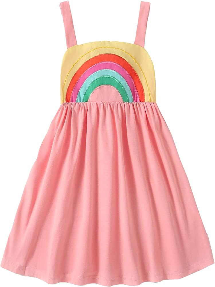 Frogwill Toddler Girls Fifties Summer Dress Blue Rainbow 2-7Y | Amazon (US)