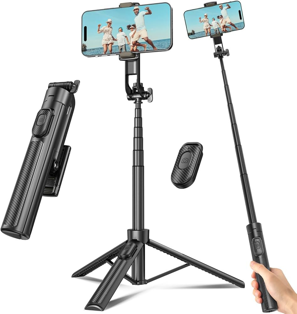 Selfie Stick Travel Tripod for Cell Phone with Remote Control and Phone Holder, Extendable Selfie... | Amazon (US)