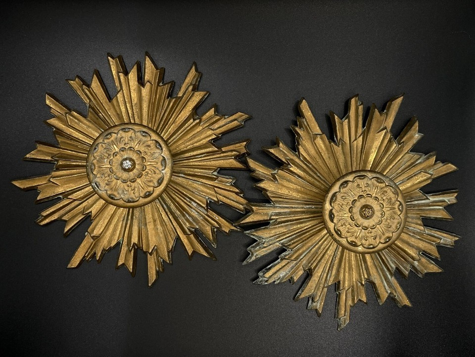 2 Vintage Mid Century Hollywood Regency Brass Sunburst Cabinet Knobs - RARE!  | eBay | eBay US