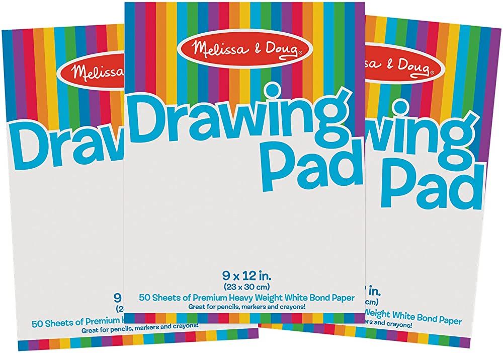 Melissa & Doug Drawing Paper Pad (9 x 12 inches) - 50 Sheets, 3-Pack - Kids Drawing Paper Pad, Co... | Amazon (US)