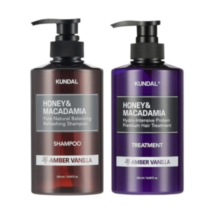 KUNDAL - Honey & Macadamia Nature Shampoo + Treatment - 500ml Set - Amber Vanilla | Stylevana