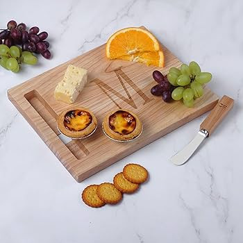 Miicol Wood Charcuterie Board, Monogram Cheese Board 10 Inch, Personalized Initial Cutting Board ... | Amazon (US)
