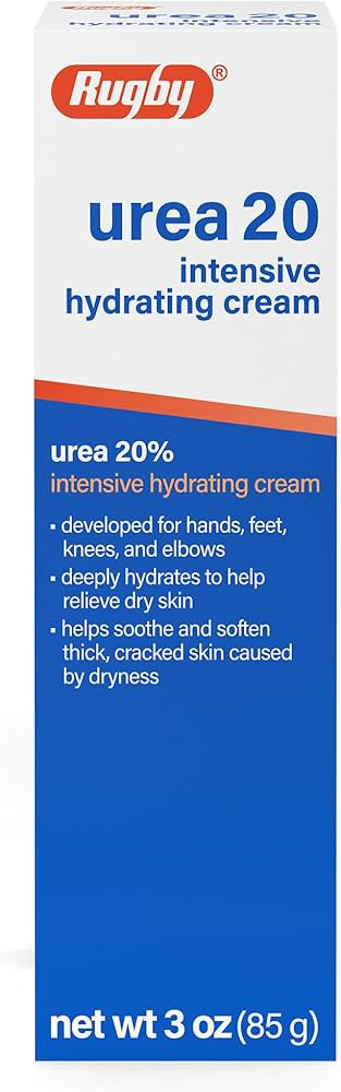 Rugby Urea 20% Intensive Hydrating Cream - Urea Cream for Feet, Hands, Knees, and Elbows - 3 Oz (... | Amazon (US)