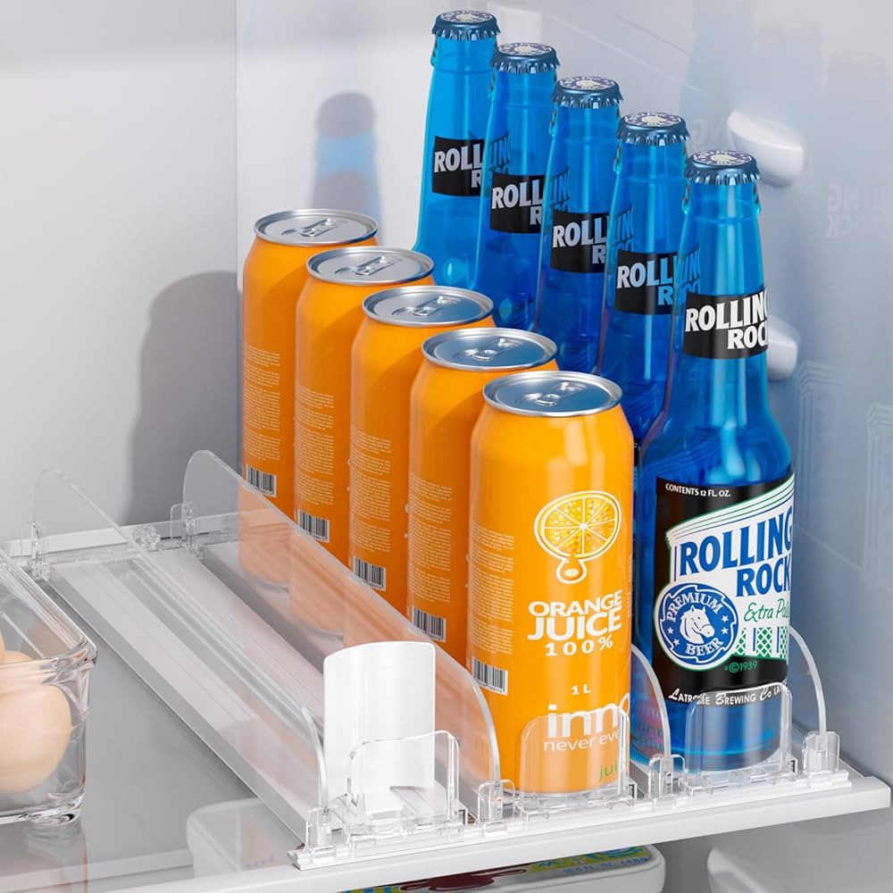 LAMU Drink Organizer for Fridge, 15''Dx10''W Soda Can Organizer Dispenser for Refrigerator, with ... | Amazon (US)