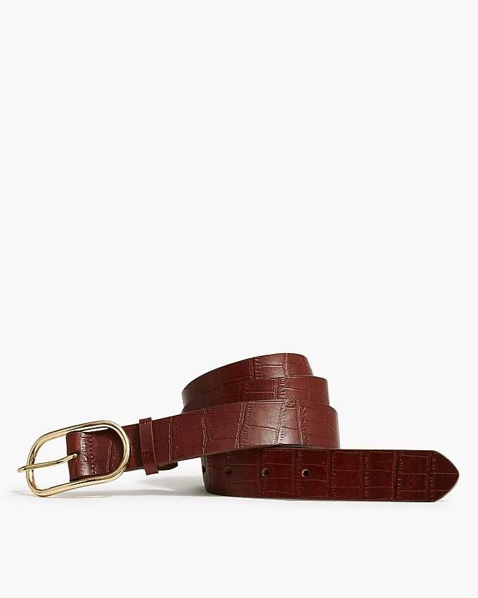 Croc-embossed leather belt | J.Crew Factory