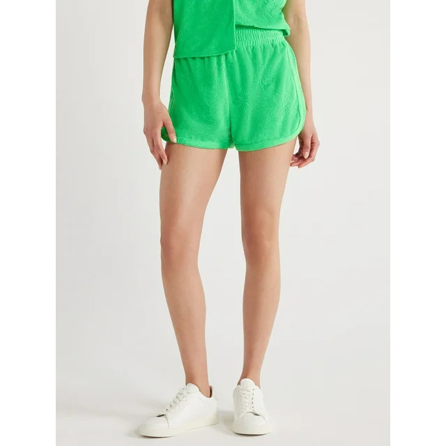 No Boundaries Juniors Hibiscus Terry Coverup Shorts, Sizes XS-XXL | Walmart (US)